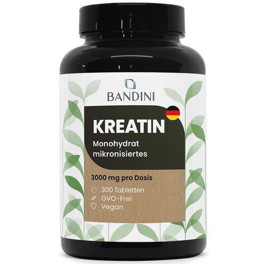 Bandini® Kreatin Monohydrat 300 Tabletten | Für Training, Sport und Fitness | 100-Tage-Vorrat | Alternative zu Kreatin-Kapseln und -Pulver | Pre- und Intra-Workout | Halal und Vegan, Mesh Factor 200